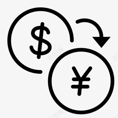 美元对日元银行家转换图标图标