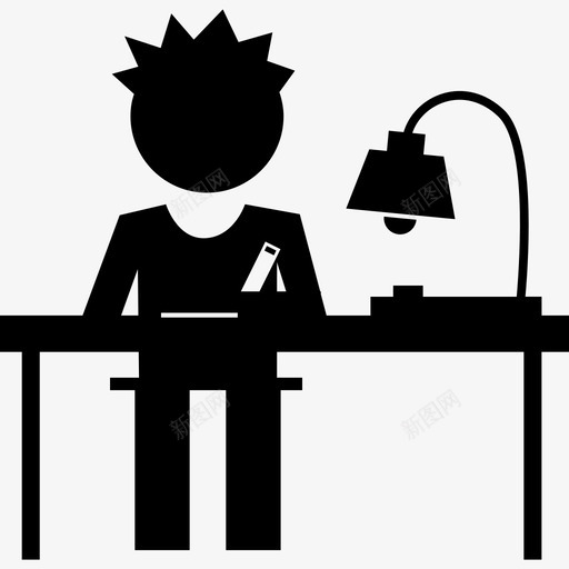 学生在书桌上写字教育学术2图标svg_新图网 https://ixintu.com 学术2 学生在书桌上写字 教育
