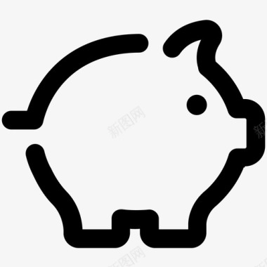 银行陶瓷猪图标图标