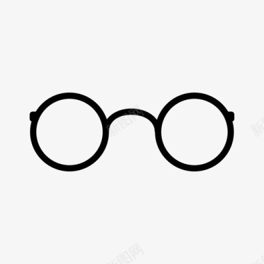 眼镜圆形阅读图标图标