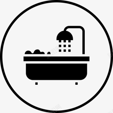 浴缸淋浴房间图标图标