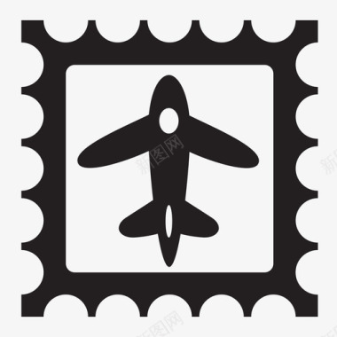 航空邮件邮票图标图标