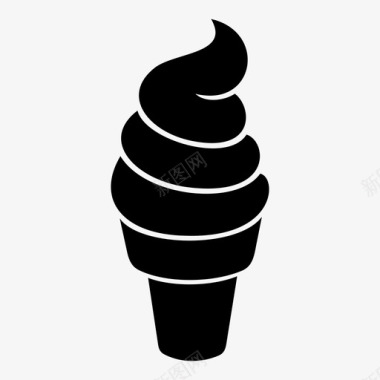 冰淇淋筒奶制品甜点图标图标