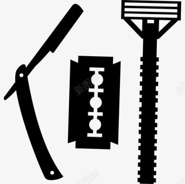 剃须刀工具和用具发廊图标图标