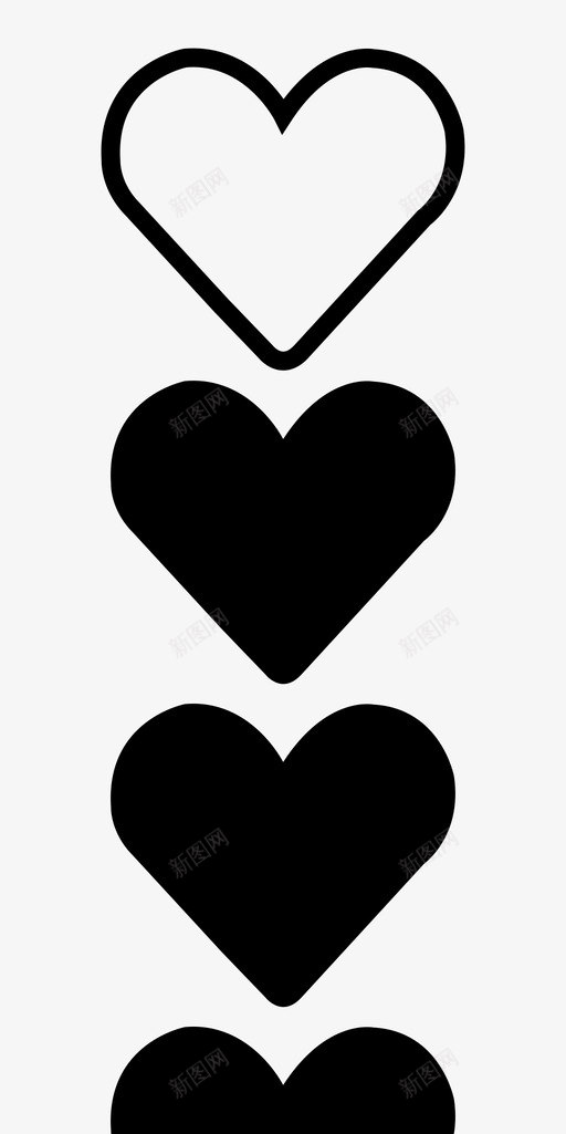 四颗心浪漫评级图标svg_新图网 https://ixintu.com 伙伴关系 喜欢 四颗心 心脏评级量表 情人节 最爱 浪漫 爱情 装饰 评级