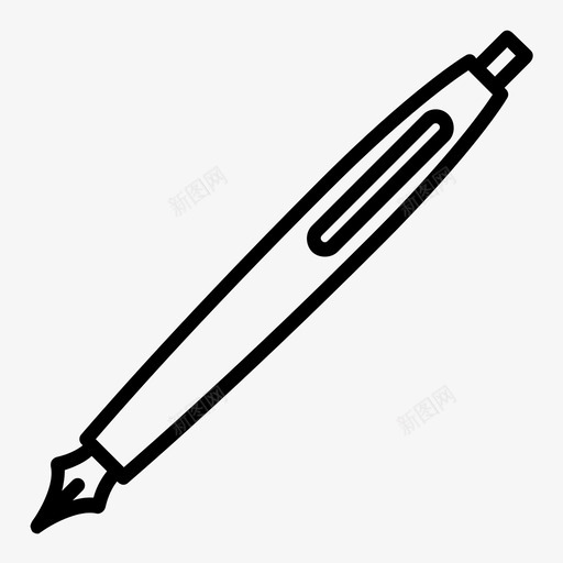 钢笔画笔书写图标svg_新图网 https://ixintu.com 书写 书法 办公室 画笔 笔尖 钢笔