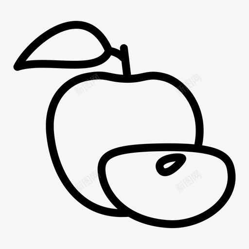 苹果红色派图标svg_新图网 https://ixintu.com 享用 半个苹果 吃 新鲜食物 水果 派 红色 绿色 苹果 苹果切片