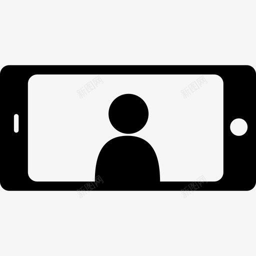 手机屏幕上水平位置的用户图像酷图标svg_新图网 https://ixintu.com 手机屏幕上水平位置的用户图像 酷图标
