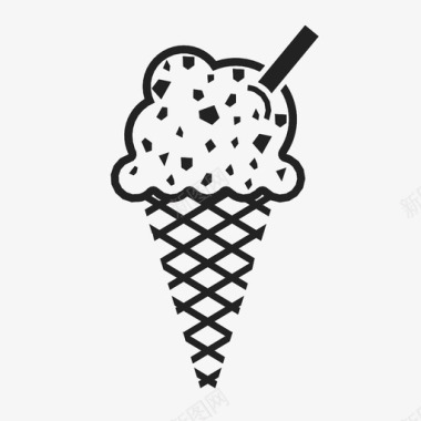冰淇淋筒减法多重图标图标