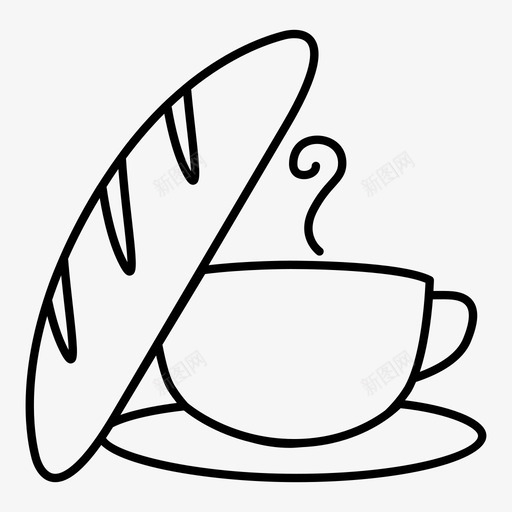 咖啡厅悸动茶图标svg_新图网 https://ixintu.com 互联网 咖啡 咖啡厅 市场部线路图标 悸动 早餐 智能手机 法式面包 脉搏 茶 面包 颤栗