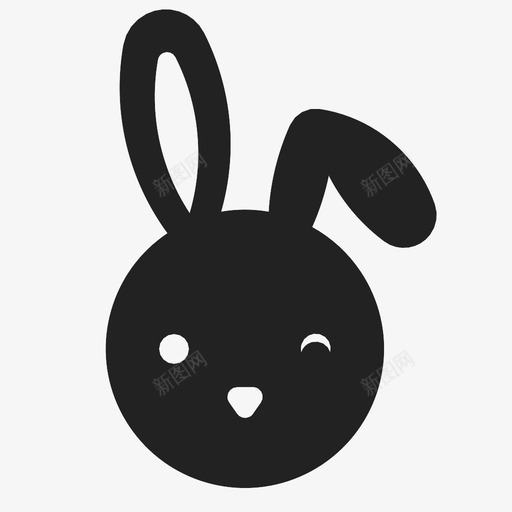 兔子动物耳朵图标svg_新图网 https://ixintu.com 兔子 动物 复活节 生命体 眼睛 耳朵 节日 鼻子