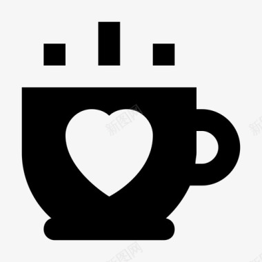 茶杯爱情和浪漫的材料标图标图标