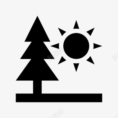 树和太阳出售公园图标图标