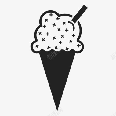 冰淇淋筒夏季更多图标图标