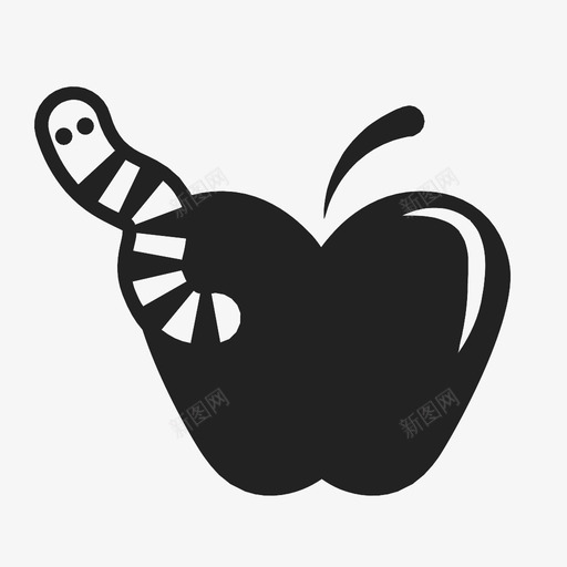 苹果虫展示件腐烂图标svg_新图网 https://ixintu.com 展示件 文章 材料 水果 烂苹果 物体 物品 腐烂 苹果虫 虫子