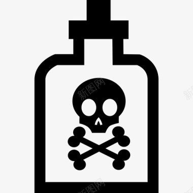 瓶子里的死亡科学偶像图标图标