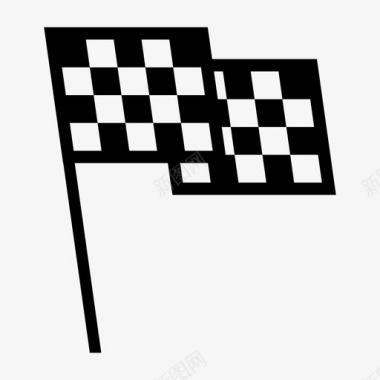 方格旗标志比赛旗图标图标