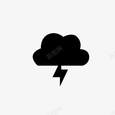 暴风云闪电天气图标图标