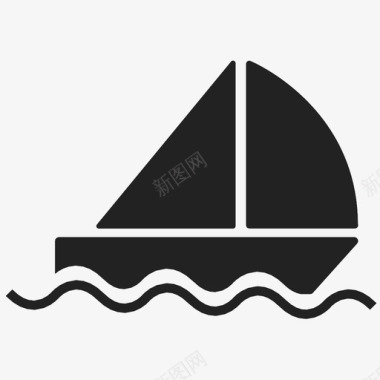 帆船度假旅行图标图标