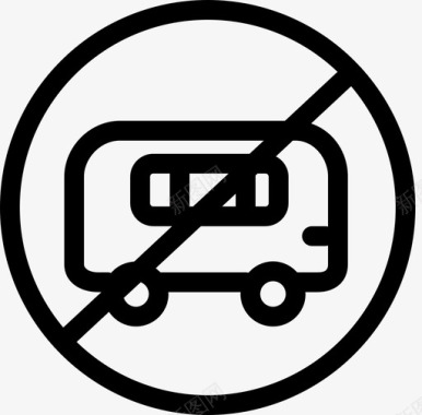 没有公共汽车路标图标图标