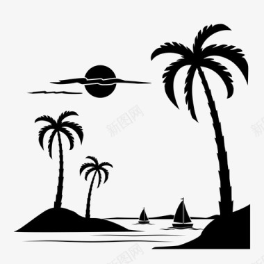 棕榈沙漠树油图标图标