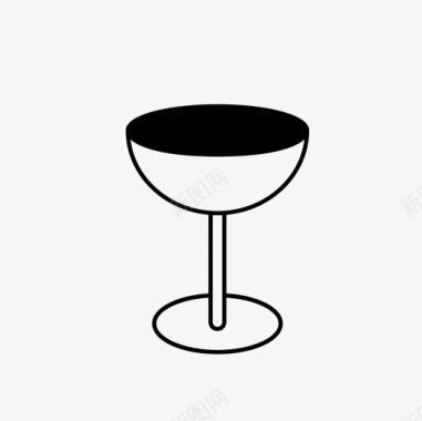 马提尼杯酒类酒吧图标图标