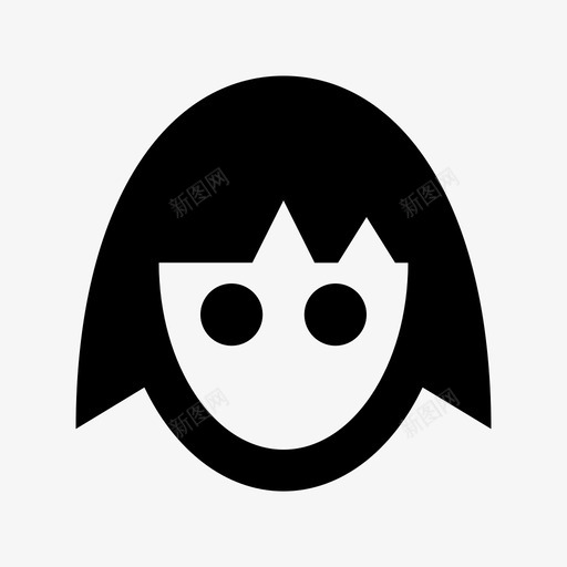 卡通女孩人物头像材料标图标svg_新图网 https://ixintu.com 人物头像材料设计图标 卡通女孩