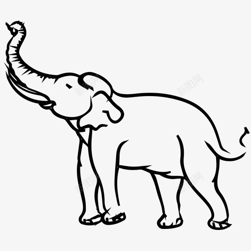 大象动物灰色图标svg_新图网 https://ixintu.com 动物 喇叭 大型 大脚 大象 灰色 站立 象牙 鼻子