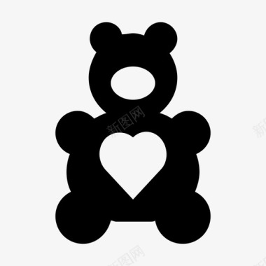 泰迪熊爱和浪漫的材料标图标图标