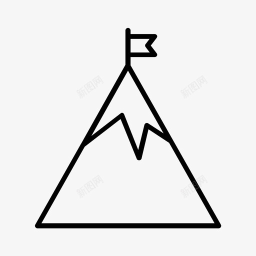 山不任务图标svg_新图网 https://ixintu.com 不 任务 冒险 出售 地标 大胆 山 持有 攀登 细线 黄金