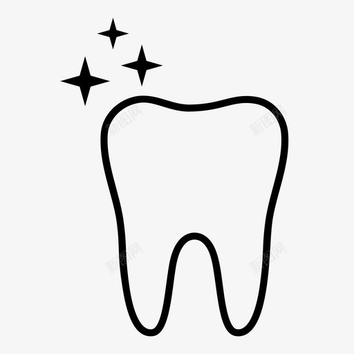 牙齿清洁牙科图标svg_新图网 https://ixintu.com 填充 清洁 牙医 牙科 牙齿 白色 闪亮 闪光
