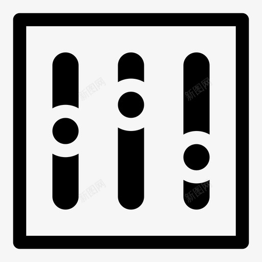 滑块首选项选项图标svg_新图网 https://ixintu.com 半色调 方形图标集 滑块 设置 调整 选择 选项 配置 首选项