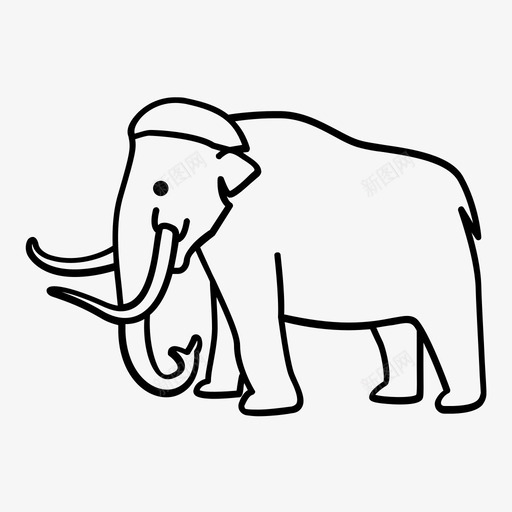 猛犸象动物大型图标svg_新图网 https://ixintu.com 侏罗纪 动物 古老 史前 史前动物概述 大型 大象 毛茸茸 灭绝 猛犸象
