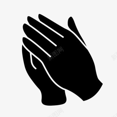 祈祷祈祷的手派图标图标