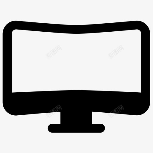 显示器弧形框架图标svg_新图网 https://ixintu.com 屏幕 弧形 显示器 框架 电视 见