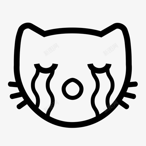 sobkitty动物猫图标svg_新图网 https://ixintu.com kitty表情 sobkitty 动物 哭 材料 猫 玩具 笑脸 表情符号 面罩