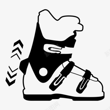 滑雪靴宽型运动型图标图标