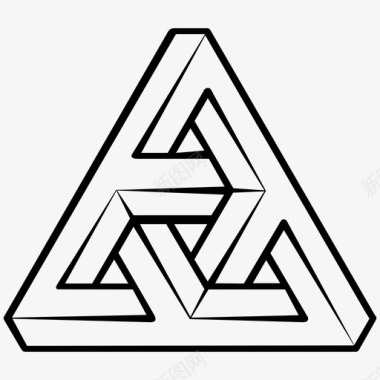 埃舍尔三角形角度几何图标图标