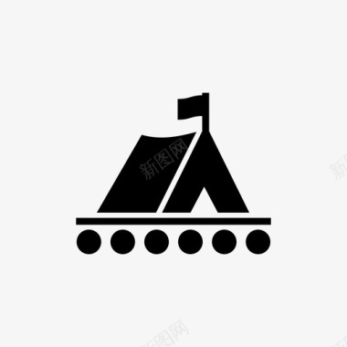 帐篷筏露营漂浮图标图标