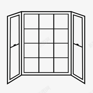 凸窗窗格玻璃图标图标