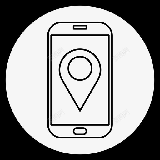 手机地图pin智能手机白色手机图标svg_新图网 https://ixintu.com 手机地图pin 智能手机白色手机