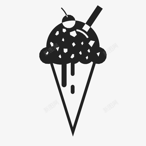 冰淇淋筒糖浆夏天图标svg_新图网 https://ixintu.com 冰淇淋筒 冷的 勺 夏天 巧克力 甜点 糖浆 请客 食物