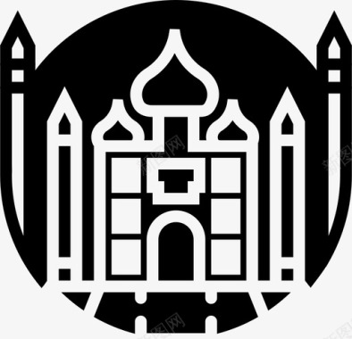泰姬陵寺庙象征图标图标