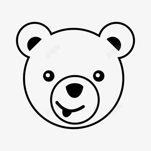 舌头熊的表情图标svg_新图网 https://ixintu.com 熊的表情 舌头