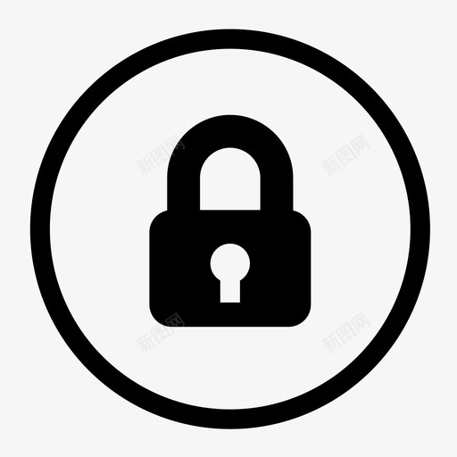 锁钥匙开启器金属保护器图标svg_新图网 https://ixintu.com 圆形白色基本用户界面扩展图标 安全 房子安全 更安全 最便宜的警卫 金属保护器 钥匙开启器 锁