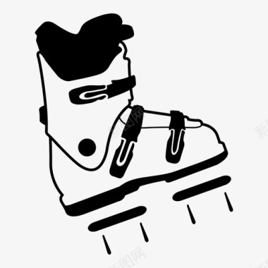 滑雪靴支撑肩带图标图标