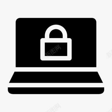 锁定笔记本电脑安全挂锁图标图标