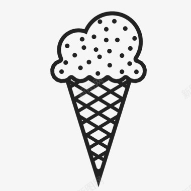 冰淇淋筒夏季信号图标图标