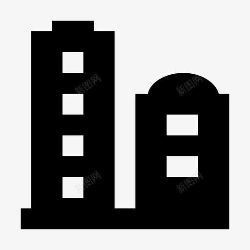 建筑办公楼公寓图标svg_新图网 https://ixintu.com 住宅公寓 公寓 办公楼 城市 城市元素材料设计图标 建筑