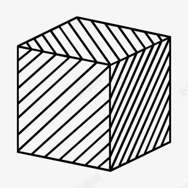 立方体多边形透视图图标图标